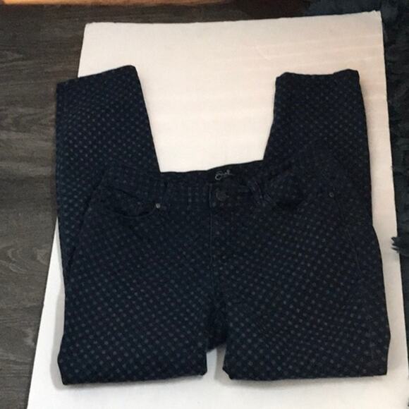 Earl Jeans Skinny Ankle Polka Dot Pattern Jean 8 Twee Classic Preppy Casual - Picture 1 of 10